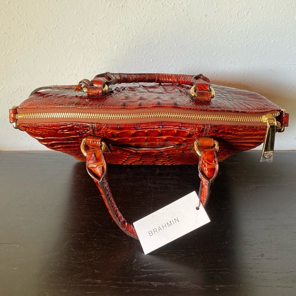 NEW! Brahmin Pecan Duxbury Satchel With Strap! - Picture 6 of 8